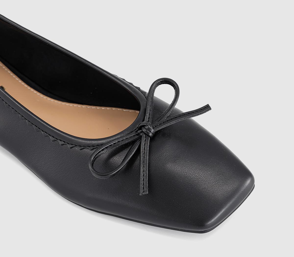 OFFICEFinti Square Toe Soft Ballet PumpsBlack