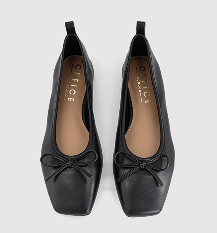 OFFICE Finti Square Toe Soft Ballet Pumps Black