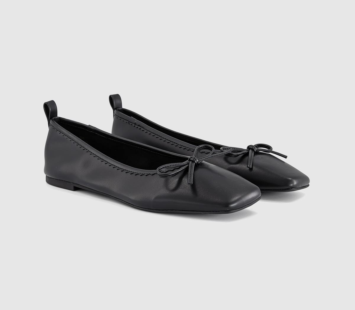 OFFICEFinti Square Toe Soft Ballet PumpsBlack