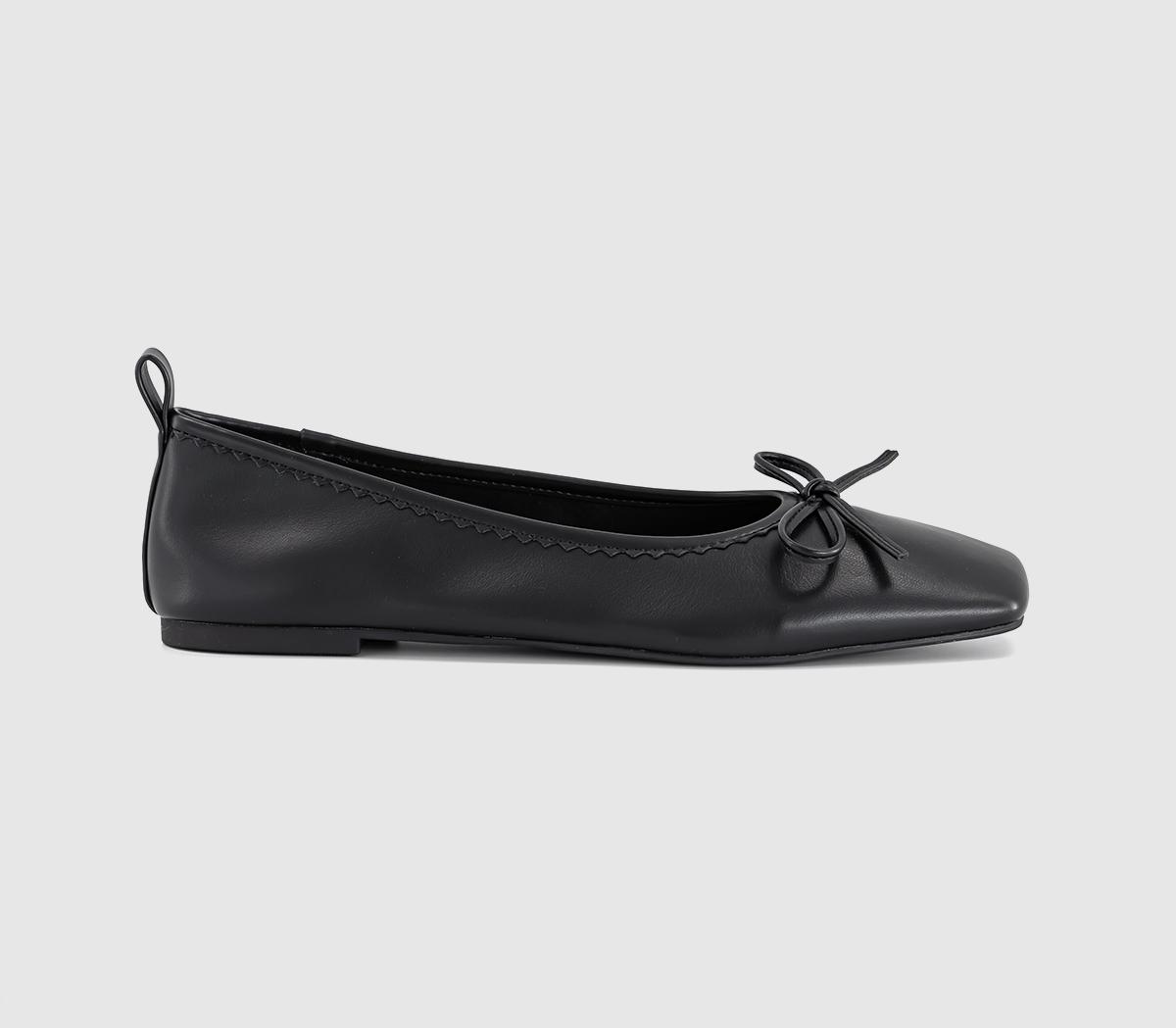 OFFICEFinti Square Toe Soft Ballet PumpsBlack