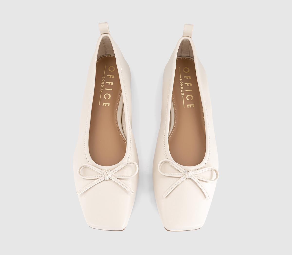 OFFICEFinti Square Toe Soft Ballet PumpsOff White