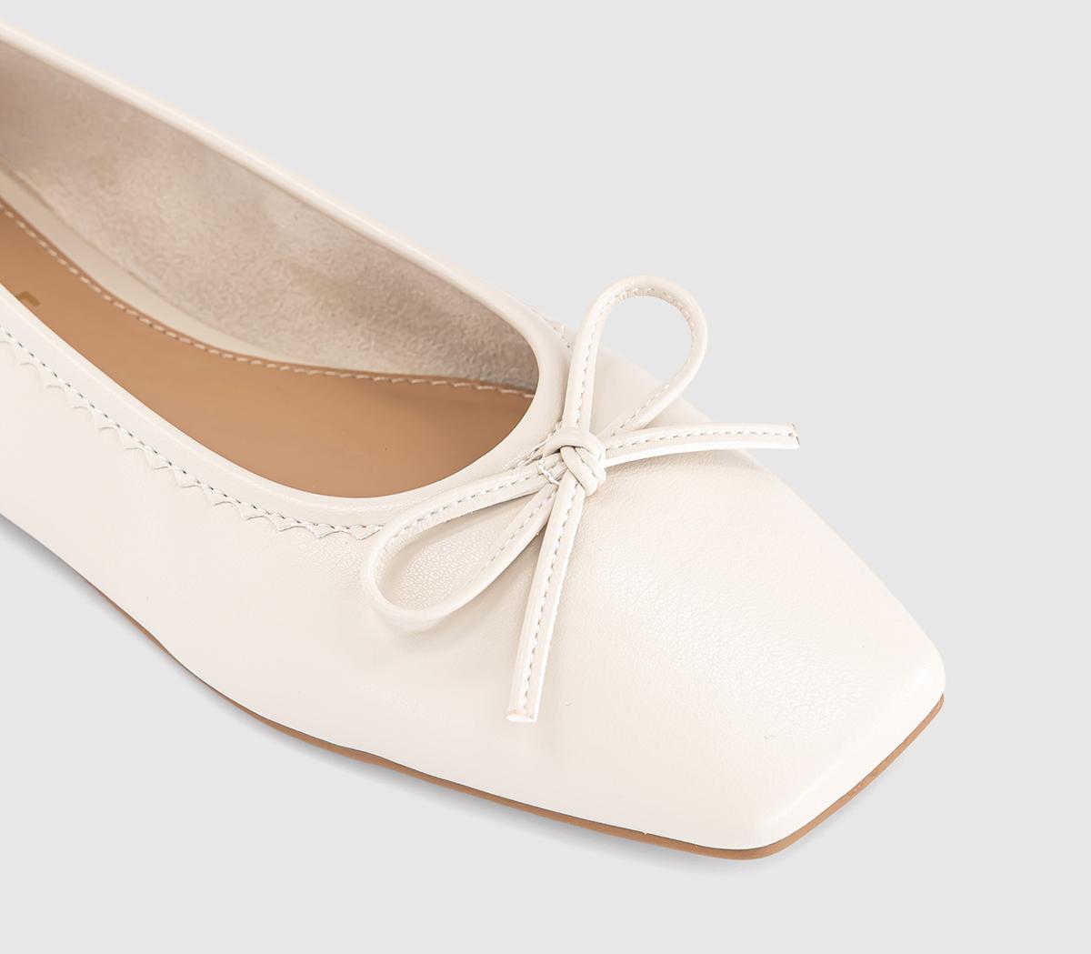 OFFICEFinti Square Toe Soft Ballet PumpsOff White