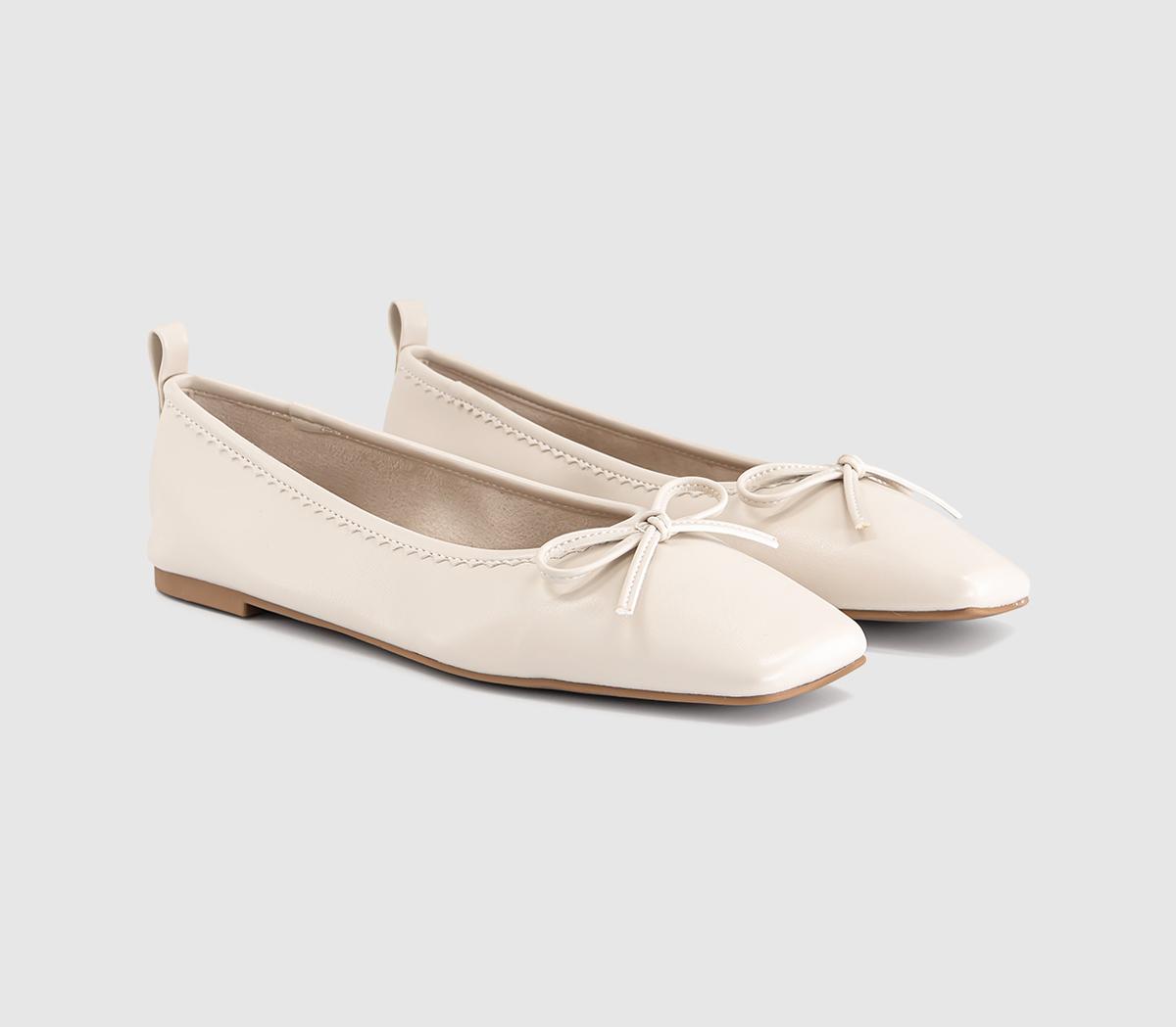 OFFICEFinti Square Toe Soft Ballet PumpsOff White