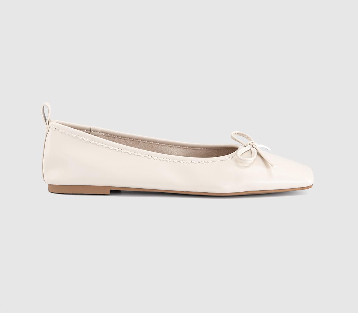 OFFICEFinti Square Toe Soft Ballet PumpsOff White