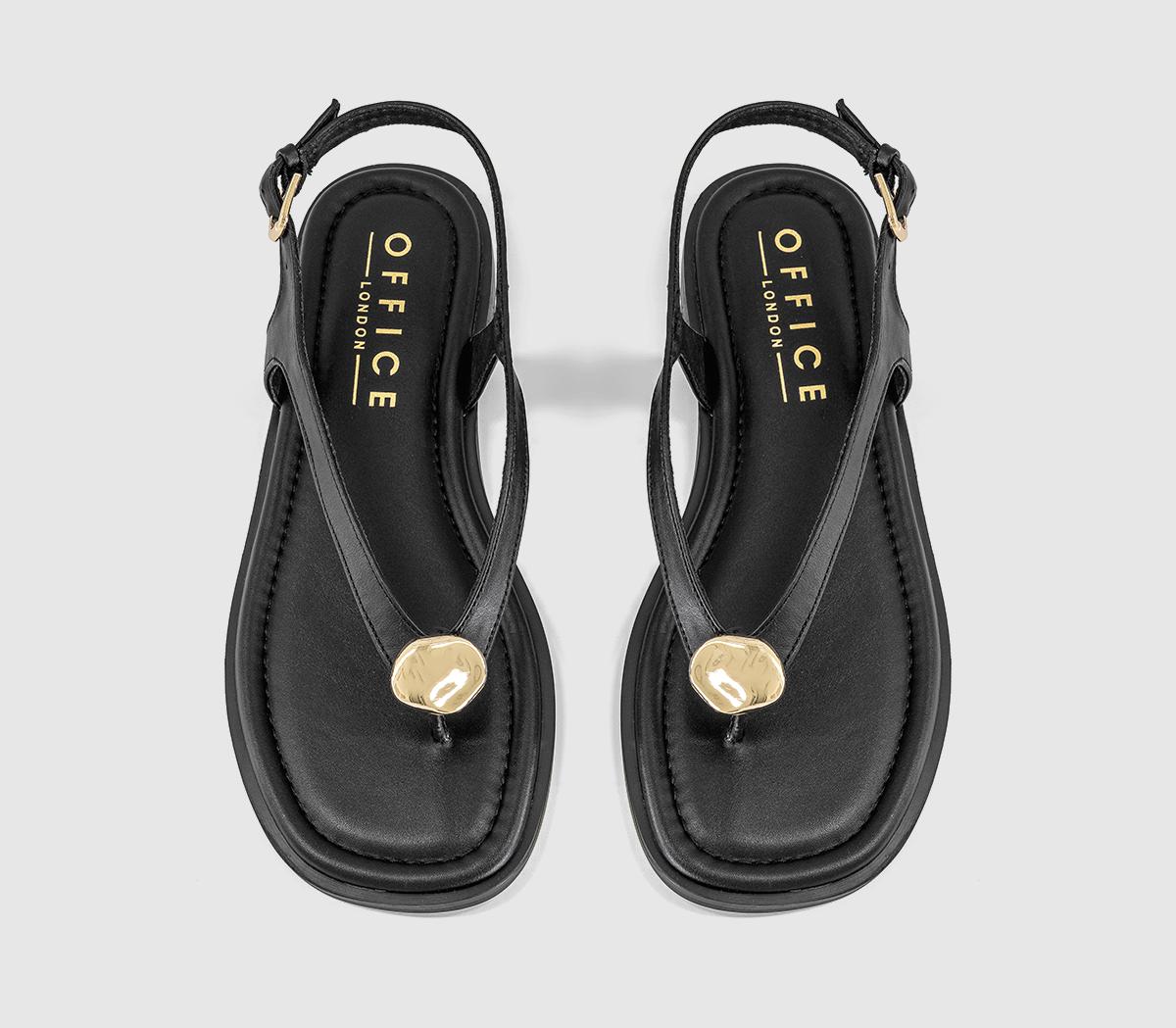 OFFICEScout Hardware Slingback Toe Post SandalsBlack