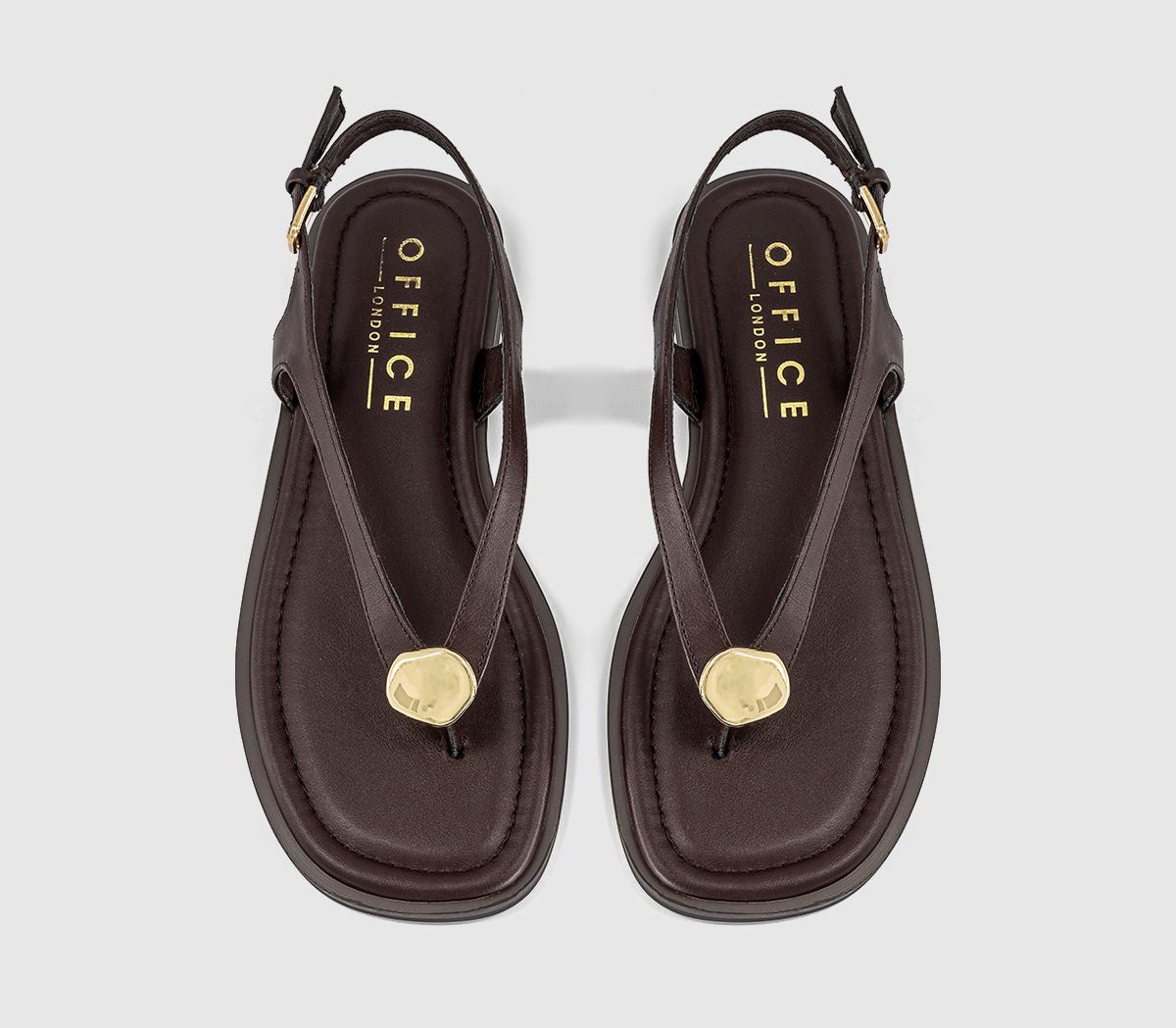 OFFICEScout Hardware Slingback Toe Post SandalsBrown