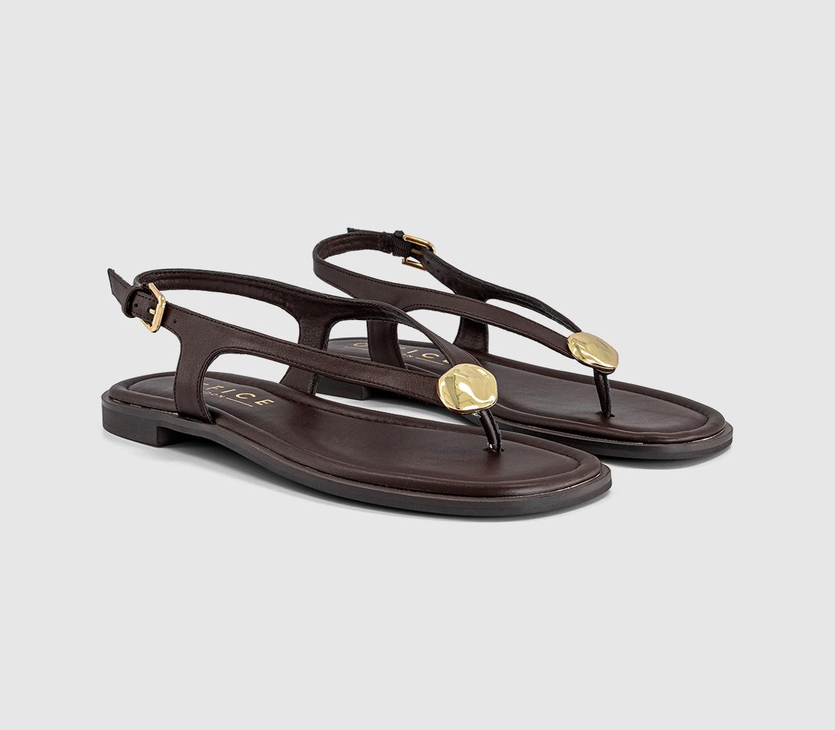 OFFICEScout Hardware Slingback Toe Post SandalsBrown