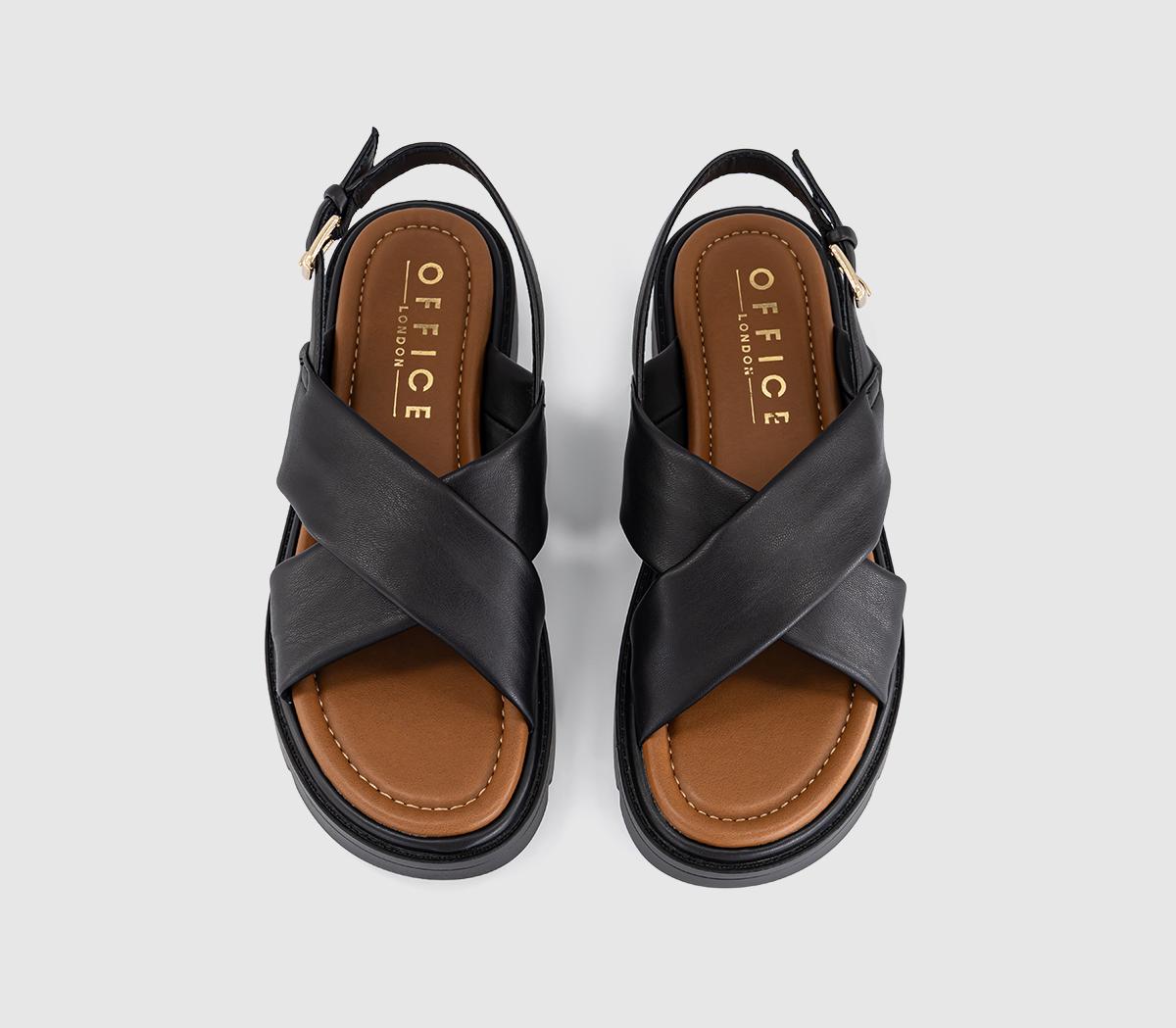OFFICEShore Cross Over Platform SandalsBlack