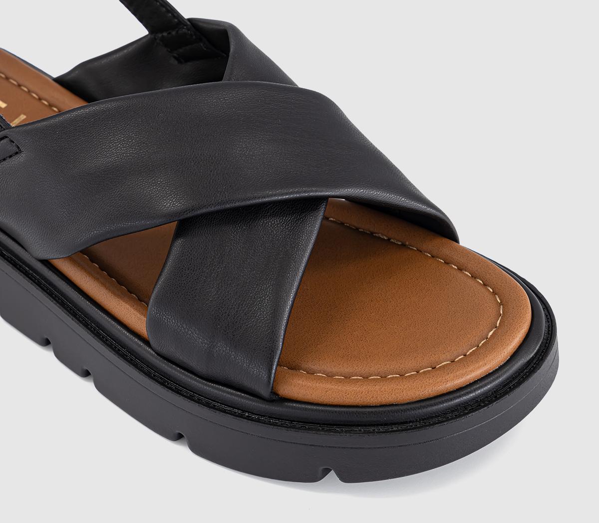 OFFICEShore Cross Over Platform SandalsBlack