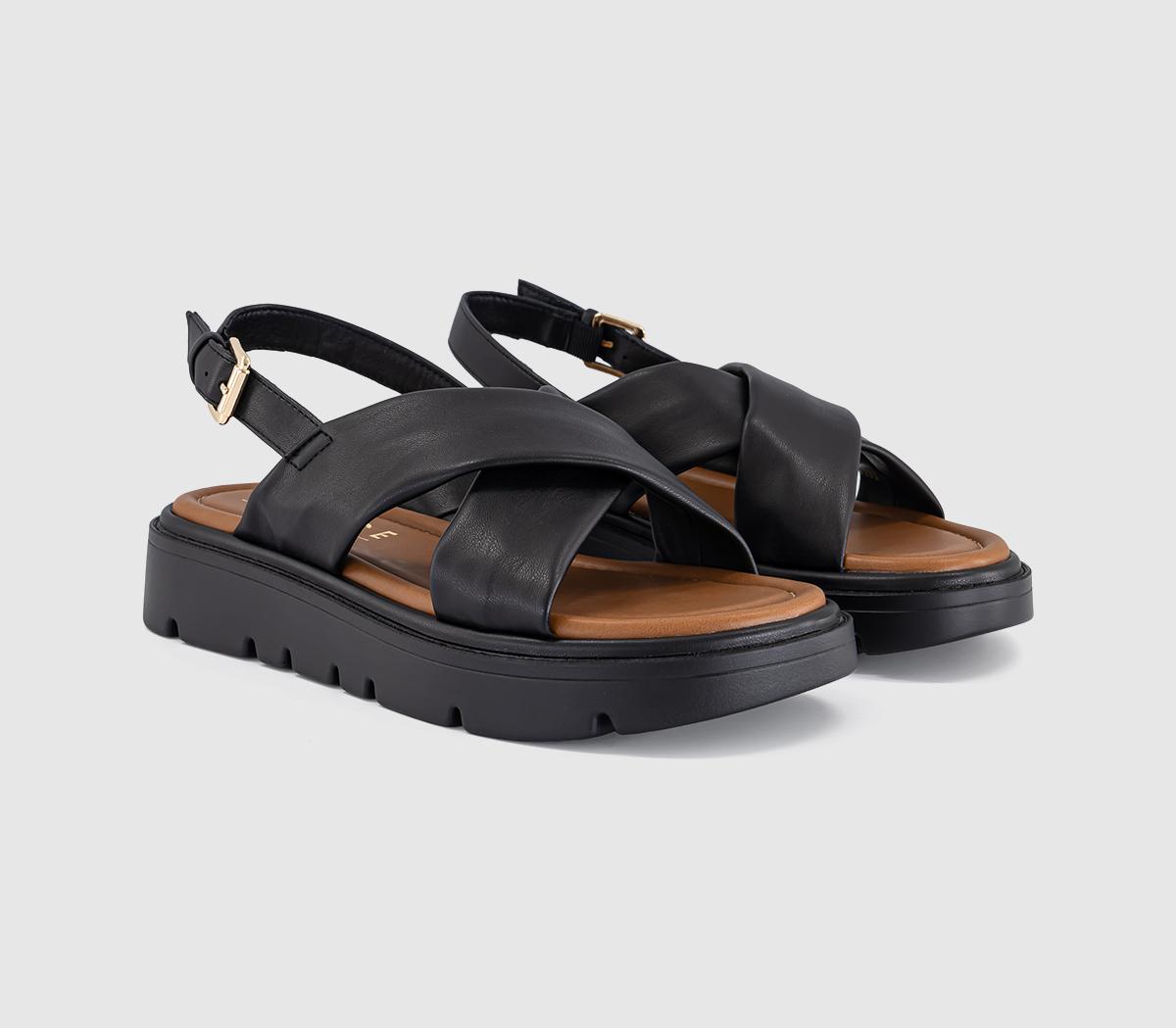 OFFICEShore Cross Over Platform SandalsBlack