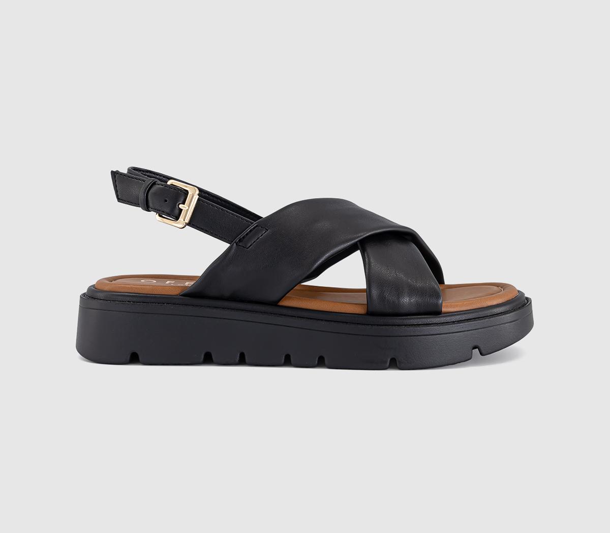 OFFICEShore Cross Over Platform SandalsBlack