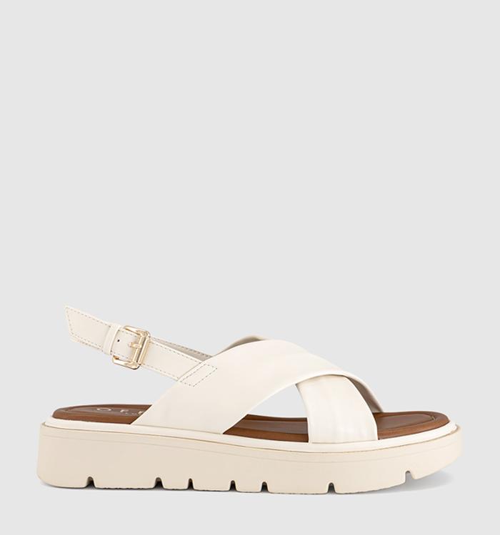 OFFICE Shore Cross Over Platform Sandals White