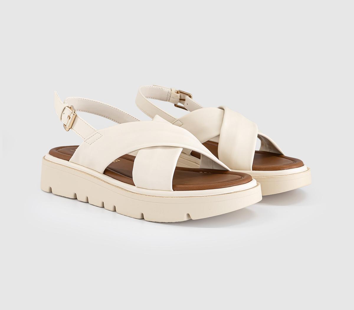 OFFICEShore Cross Over Platform SandalsWhite