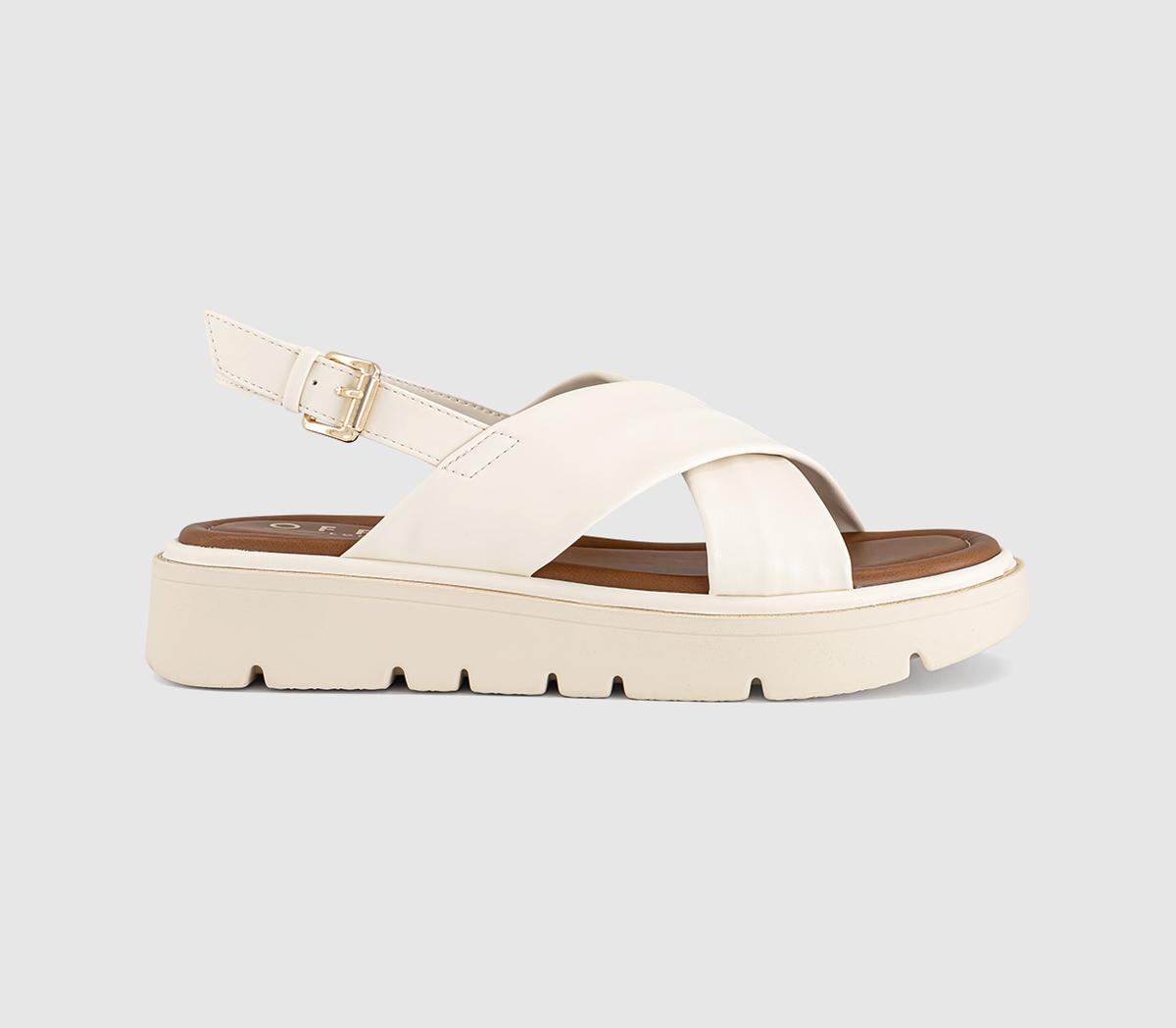 OFFICEShore Cross Over Platform SandalsWhite
