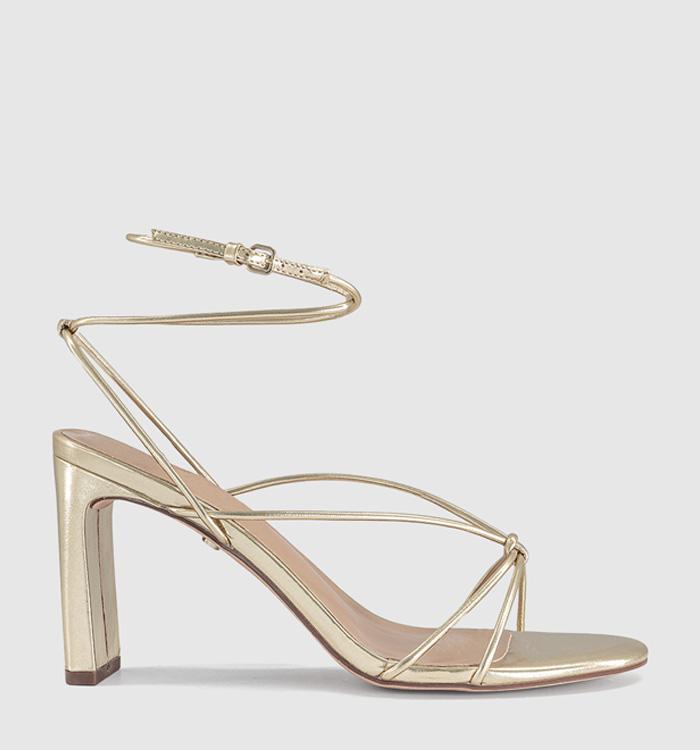 OFFICE Harbour Multi Strap Block Heels Gold
