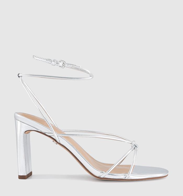 OFFICE Harbour Multi Strap Block Heels Silver