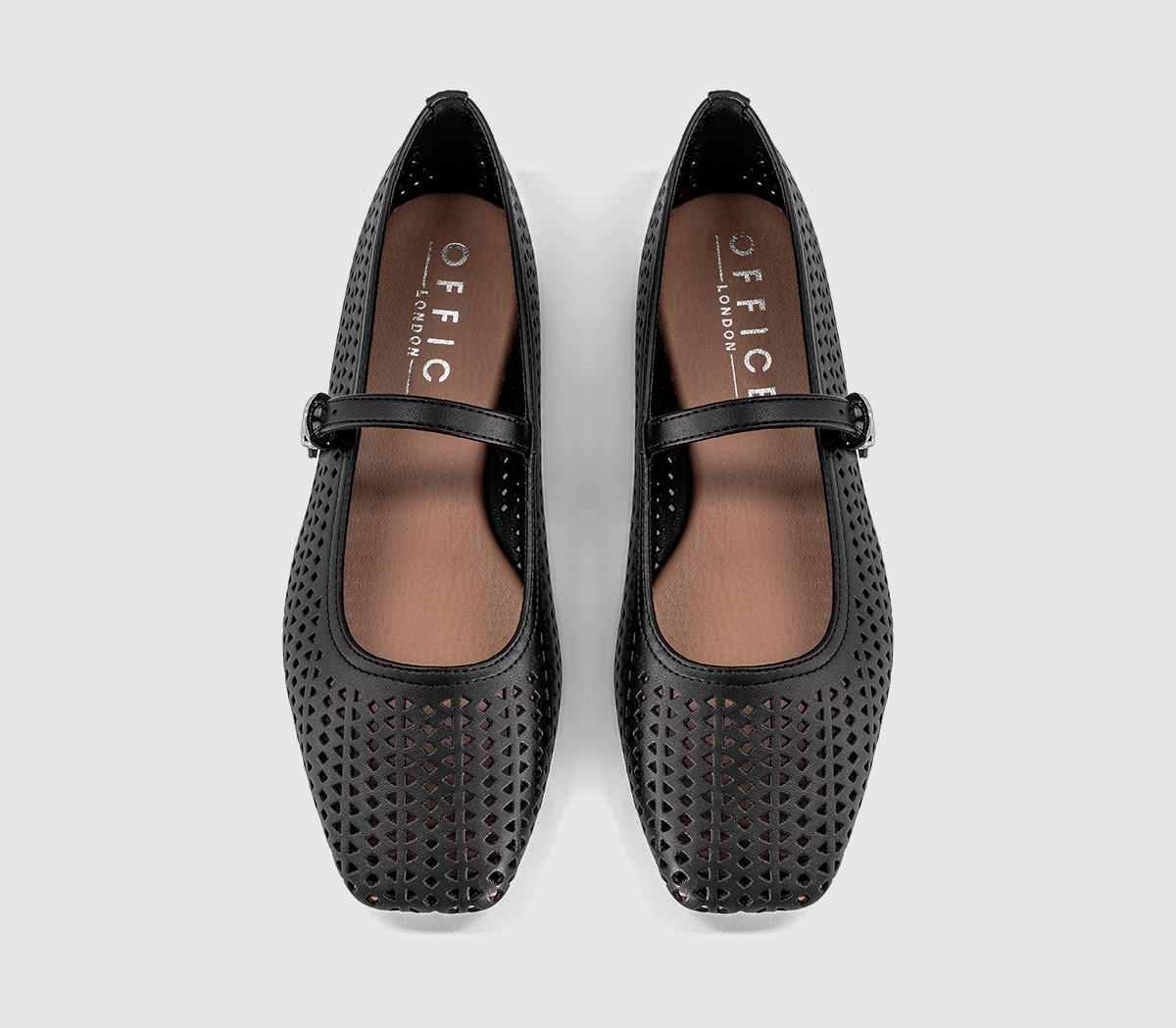 OFFICEFlourishing Laser Cut Mary Jane Ballet PumpsBlack