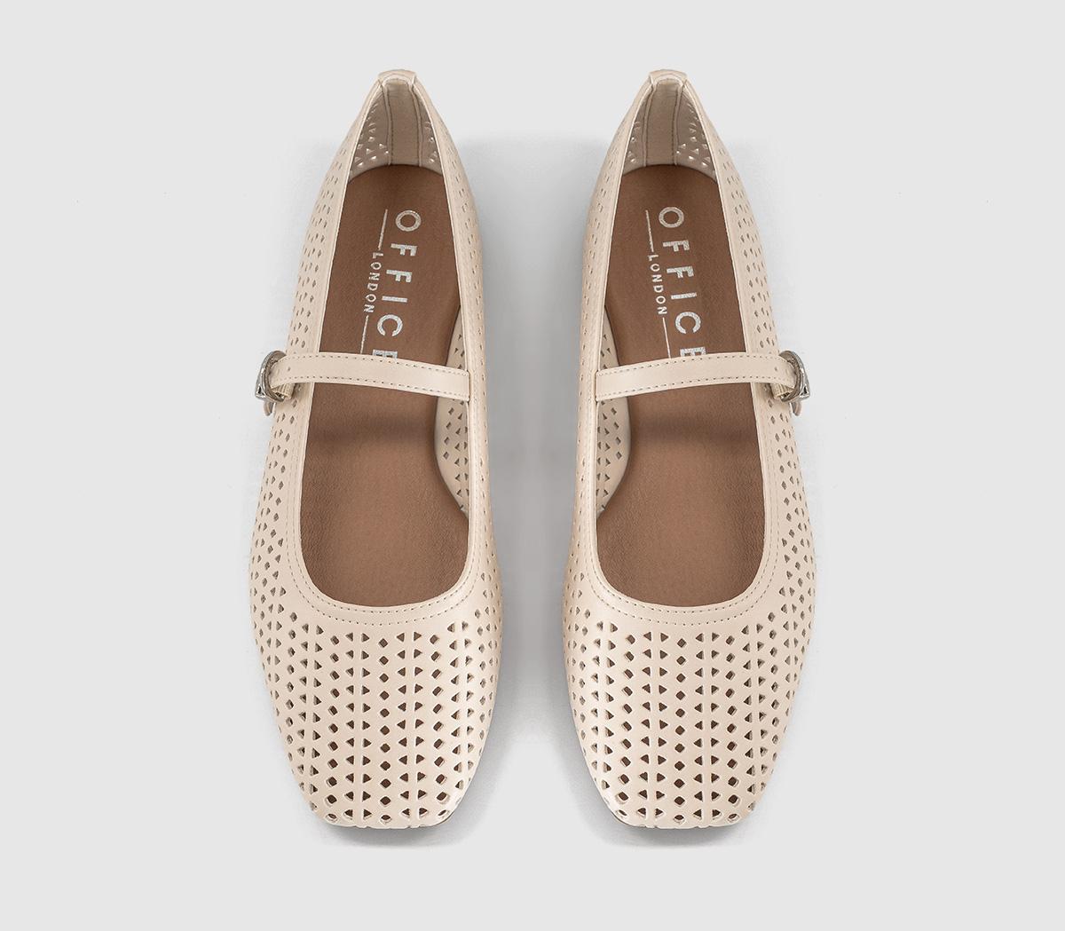 OFFICEFlourishing Laser Cut Mary Jane Ballet PumpsOff White