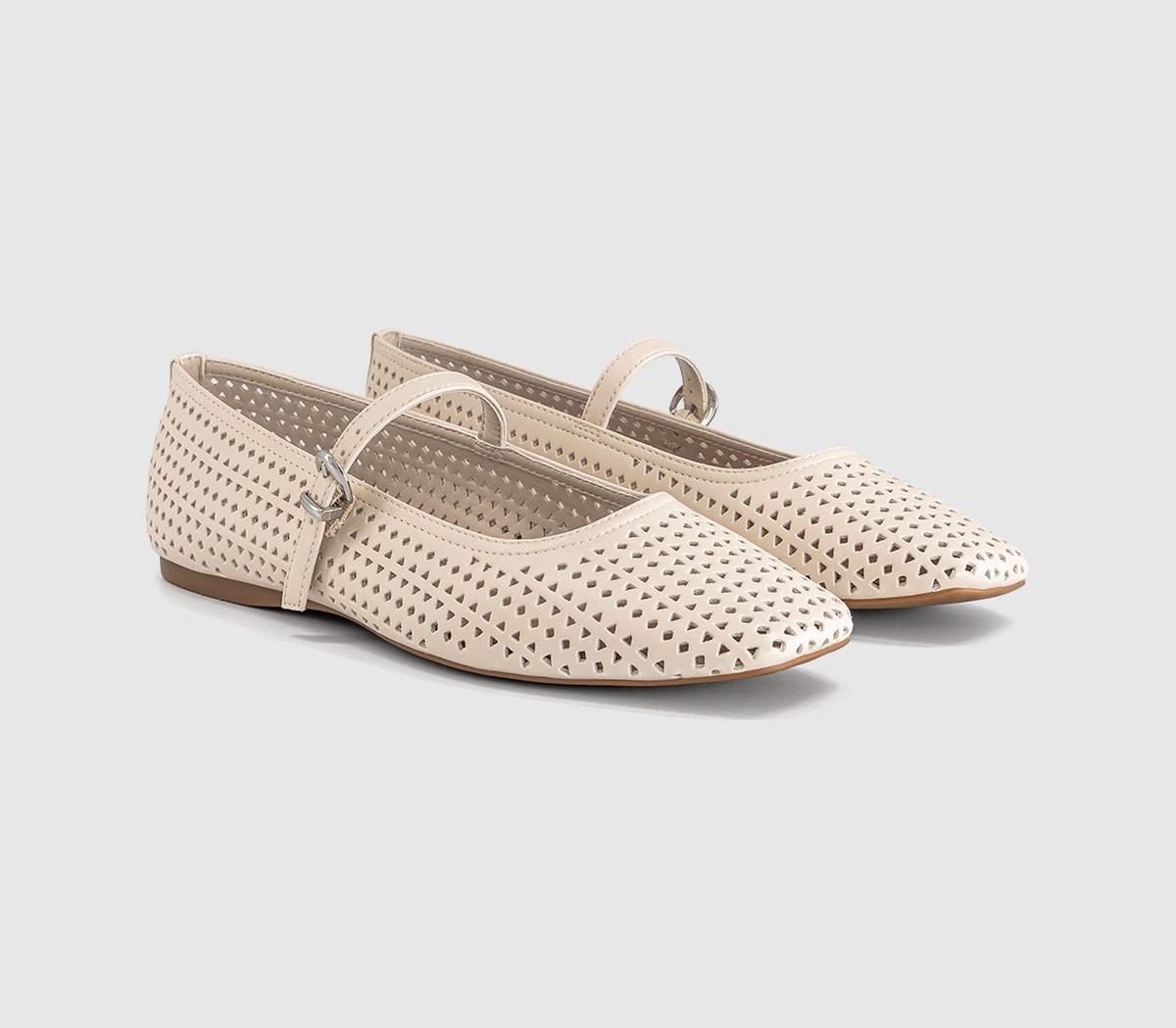 OFFICEFlourishing Laser Cut Mary Jane Ballet PumpsOff White