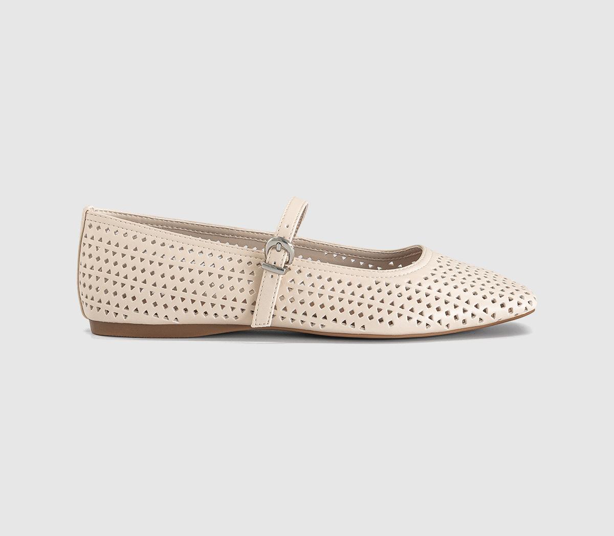 OFFICEFlourishing Laser Cut Mary Jane Ballet PumpsOff White