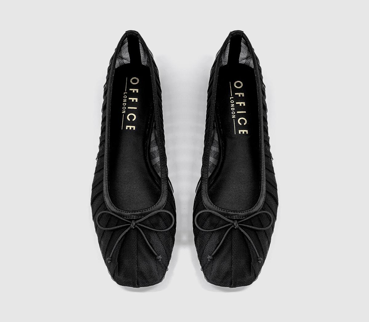 OFFICEFearless Mesh Ruched Ballet FlatsBlack