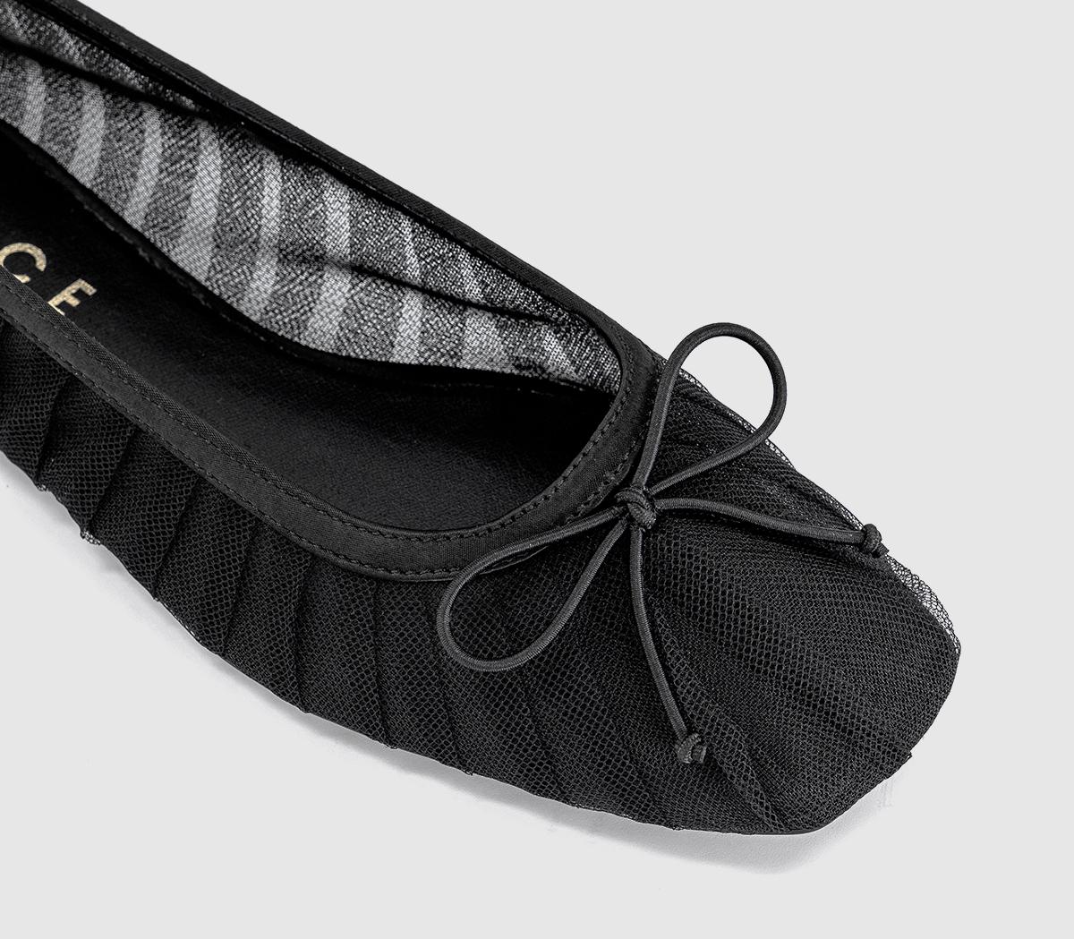 OFFICEFearless Mesh Ruched Ballet FlatsBlack