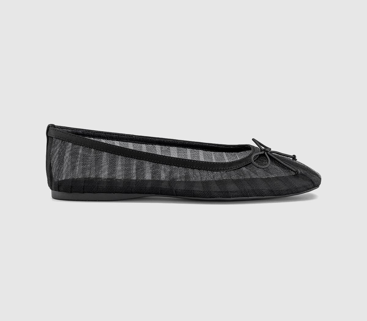 OFFICEFearless Mesh Ruched Ballet FlatsBlack