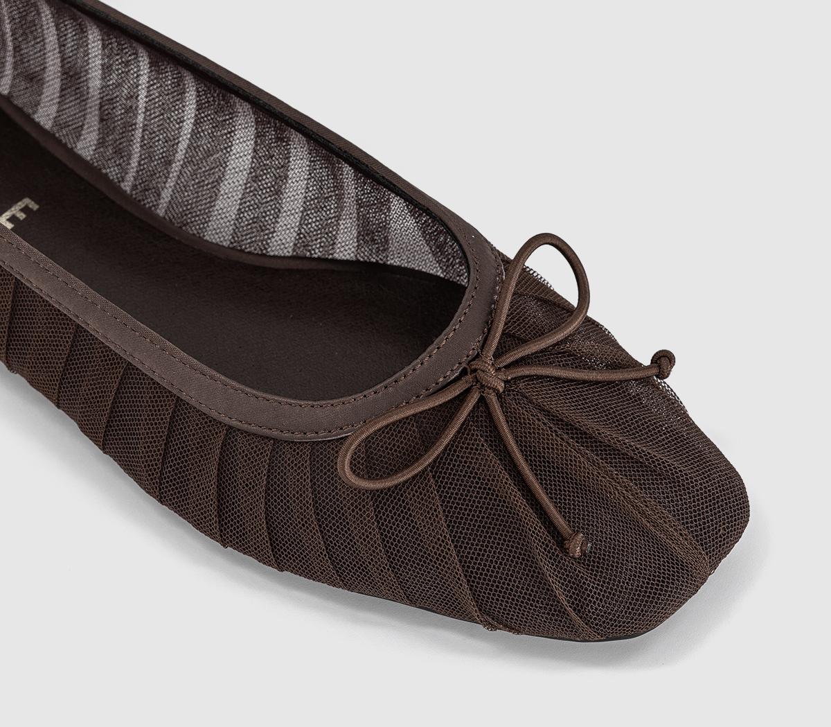 OFFICEFearless Mesh Ruched Ballet FlatsBrown