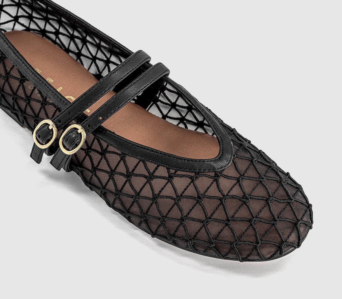 OFFICEFlirting Woven Mesh Mary Jane Ballet FlatsBlack