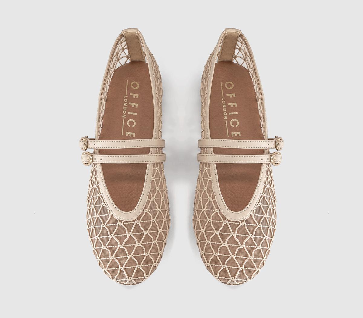OFFICEFlirting Woven Mesh Mary Jane Ballet FlatsCream