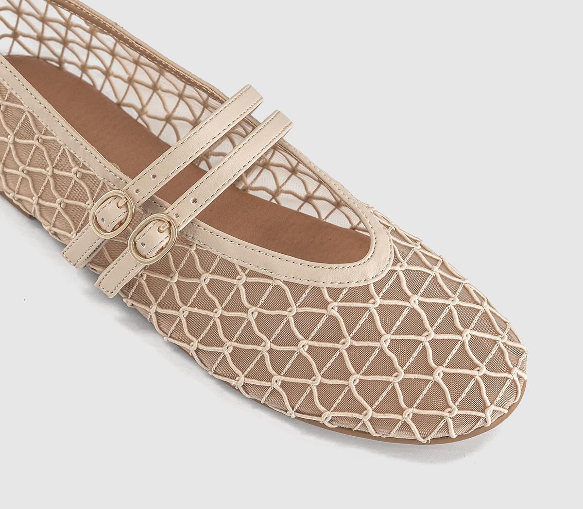 OFFICEFlirting Woven Mesh Mary Jane Ballet FlatsCream