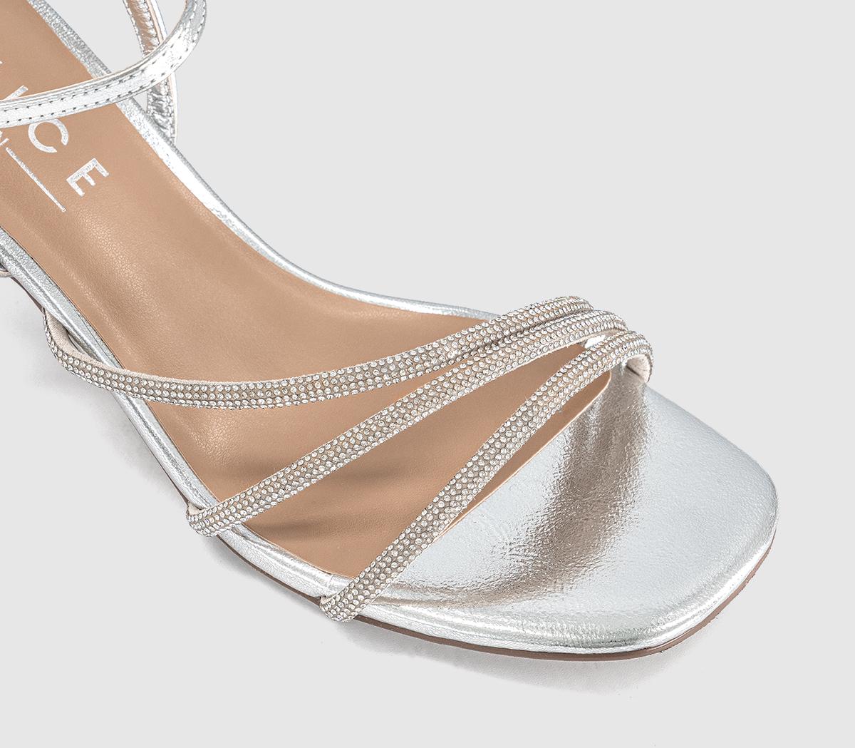 OFFICEMillie Multi Strap HeelsSilver Embellished