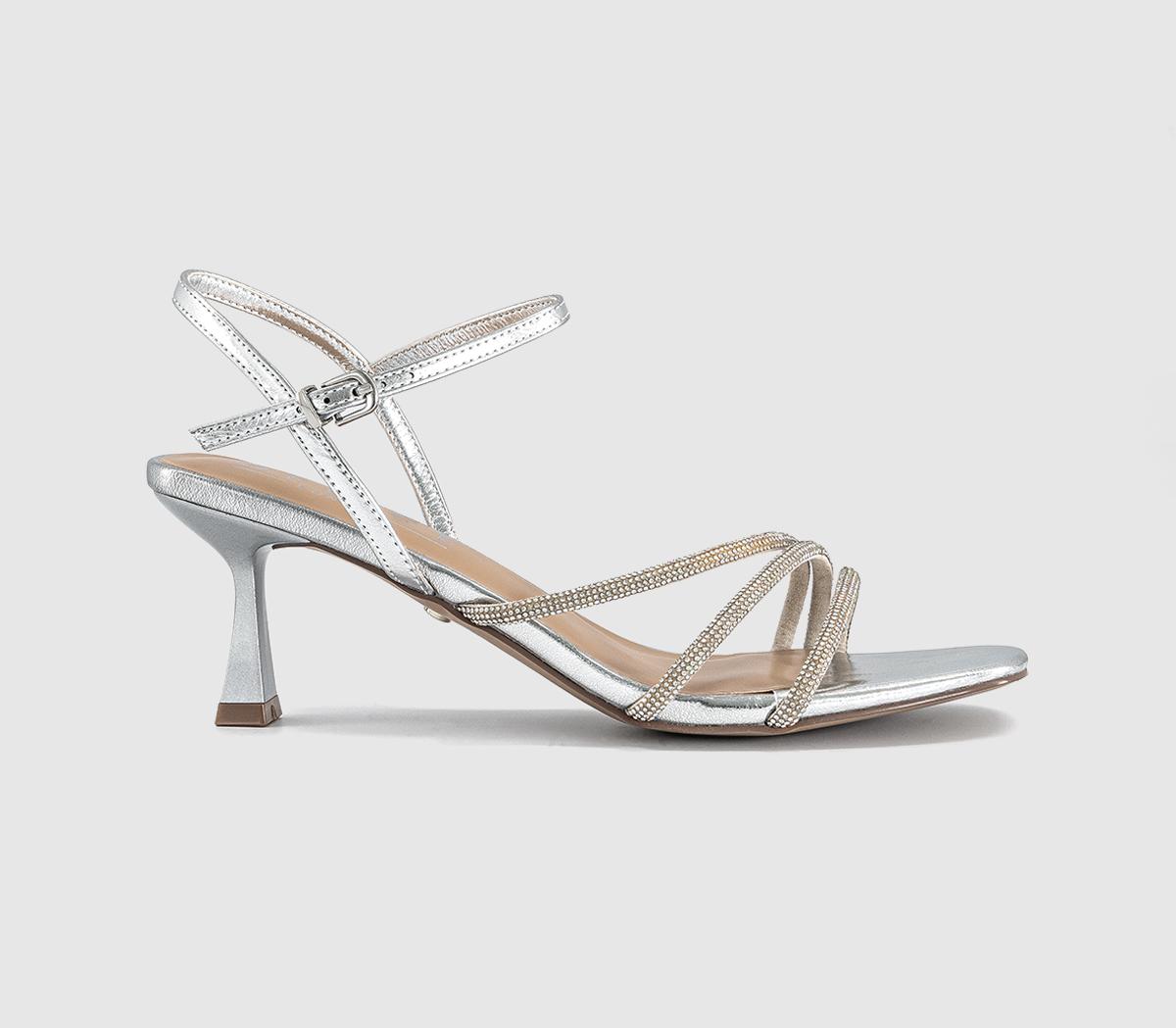 OFFICEMillie Multi Strap HeelsSilver Embellished