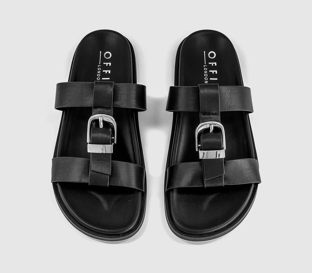 OFFICESasha Belt Footbed SandalsBlack