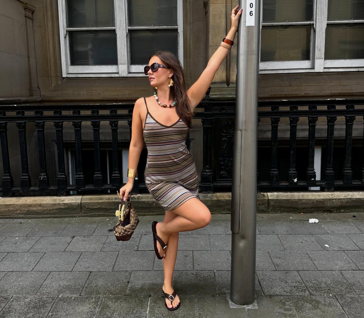 OFFICESaffron Metal Trim Detail Toepost SandalsBrown