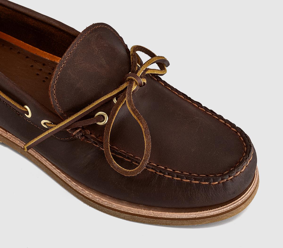 TimberlandOne Eye Boat ShoesMedium Brown Full Grain