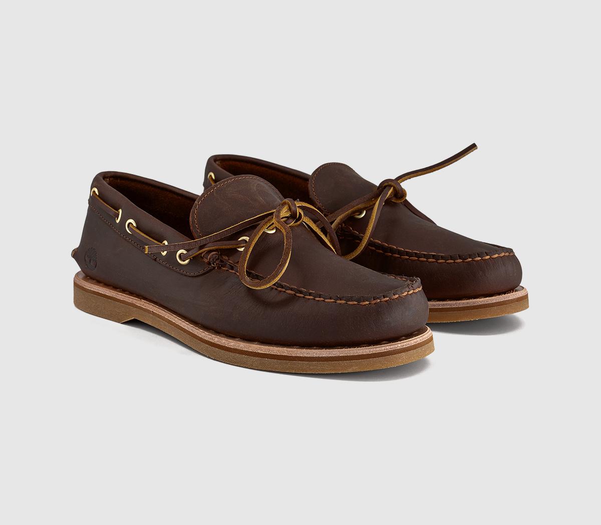 TimberlandOne Eye Boat ShoesMedium Brown Full Grain