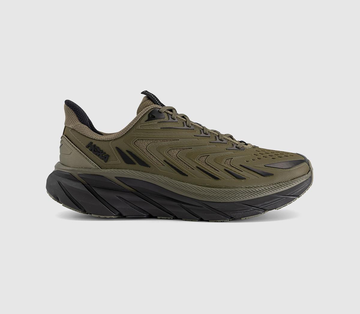 Hoka Clifton Utlity Trainers Antique Olive Black Green, 9
