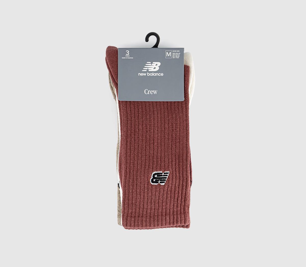 New Balance SocksNB Patch Logo CrewOat Sea Salt Red