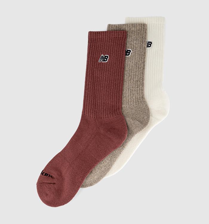 New Balance Socks NB Patch Logo Crew Oat Sea Salt Red