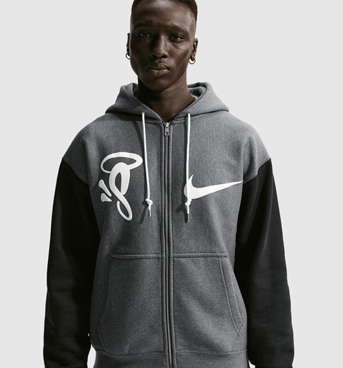 Nike Central Cee Syna World FZ Fleece Hoodie Charcoal Heather Black