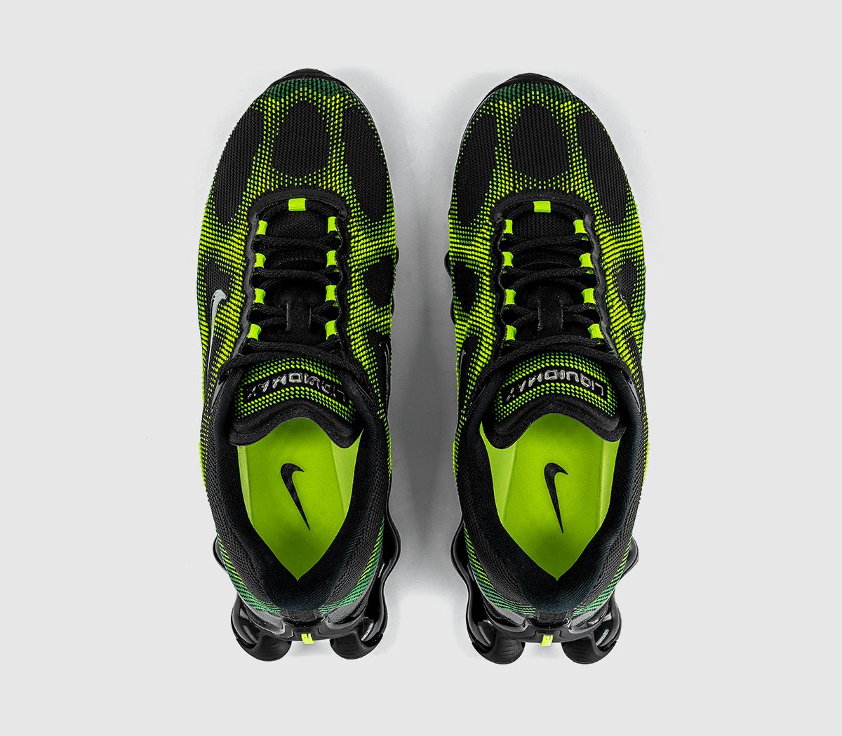 NikeAir Liquid Max TrainersBlack Chrome Green Apple Volt Radiant Greenclear