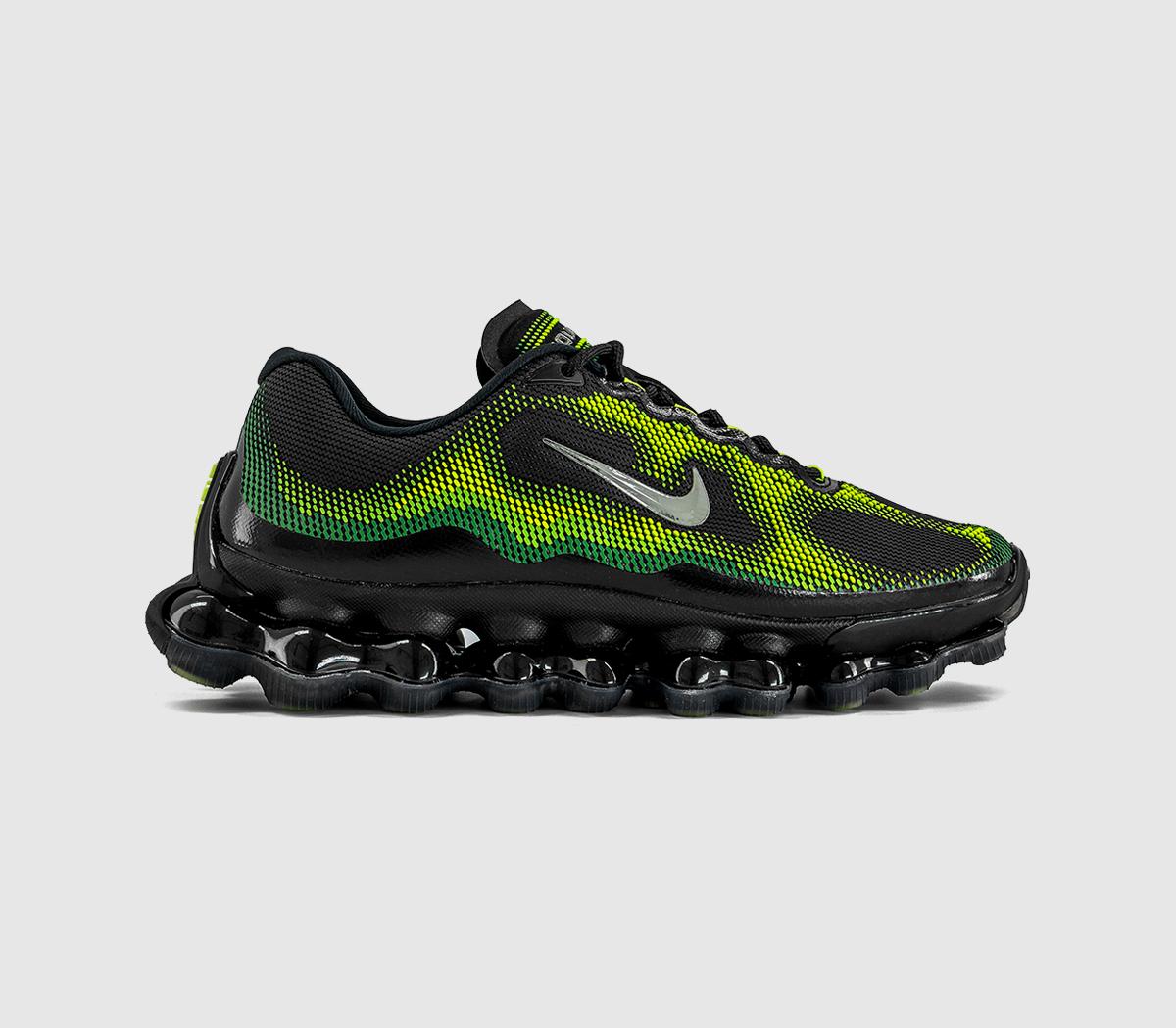 NikeAir Liquid Max TrainersBlack Chrome Green Apple Volt Radiant Greenclear