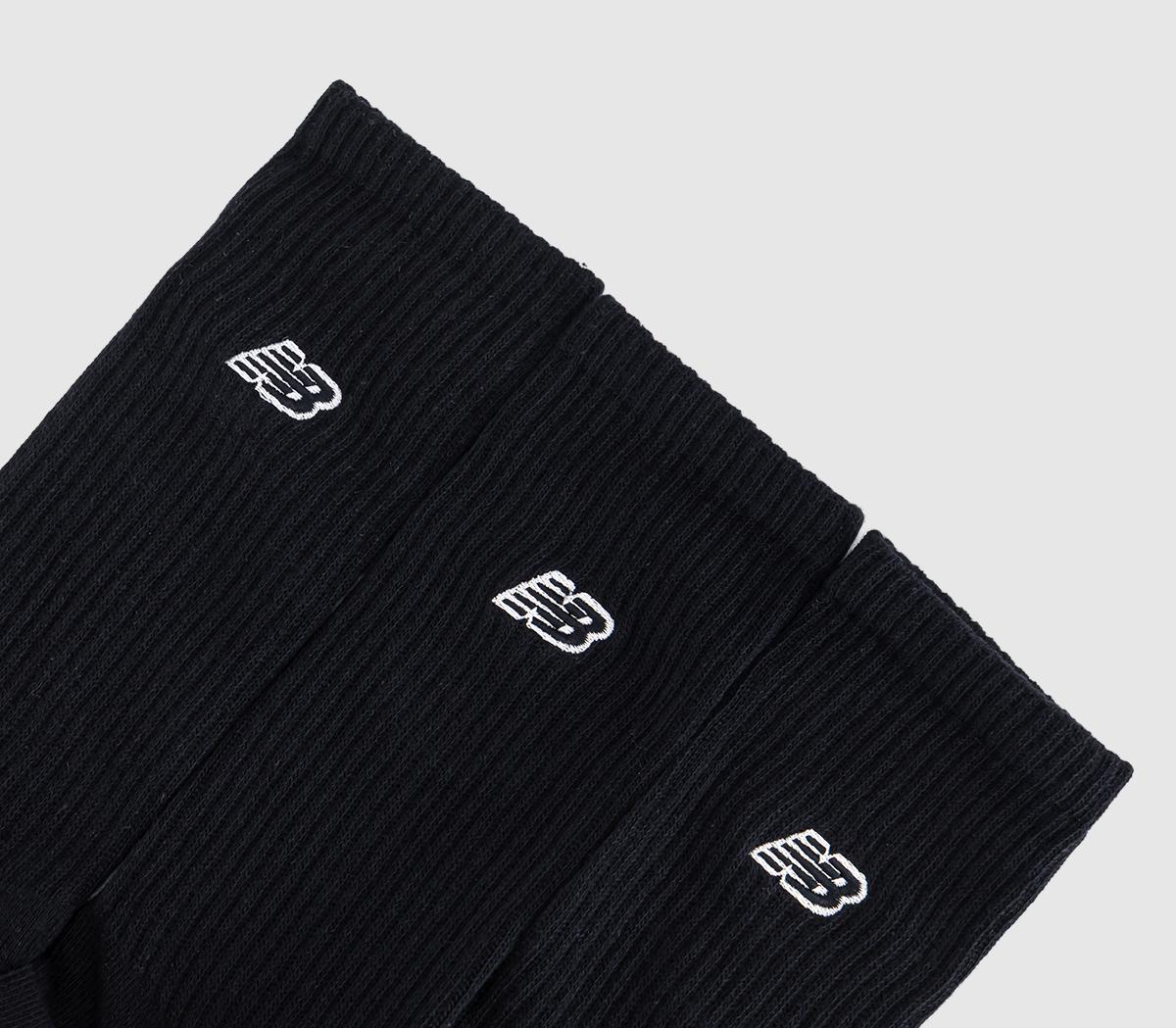 New Balance SocksNB Patch Logo 3pk Crew SocksBlack