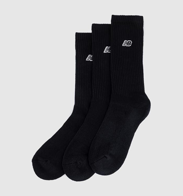 New Balance Socks NB Patch Logo 3pk Crew Socks Black