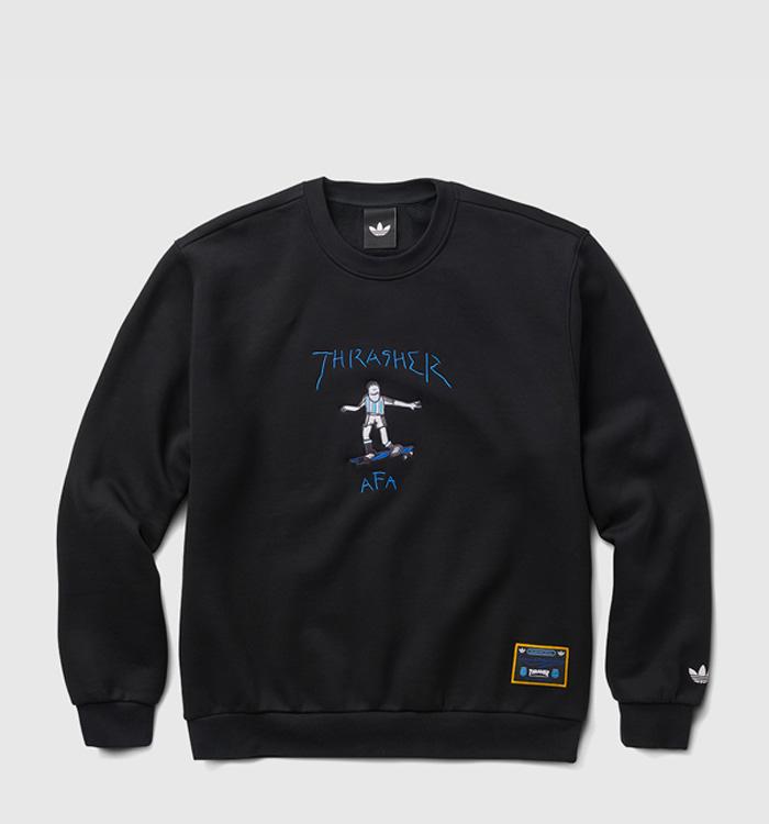 adidas adidas x Thrasher Gonz Crew Neck Black
