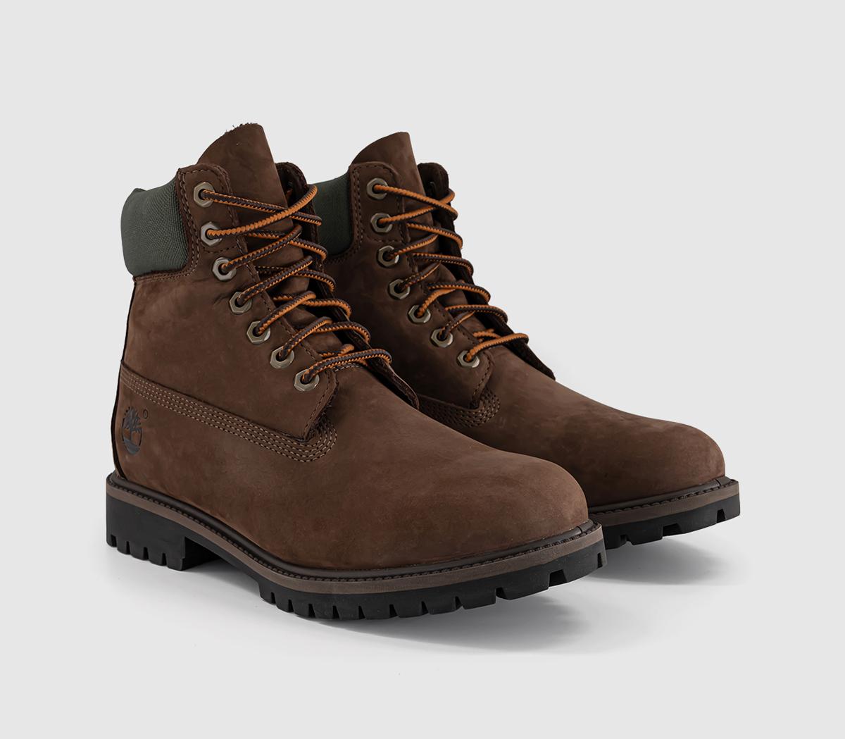 Timberland6 Inch Lace Up Waterproof BootsDark Brown Nubuck Gold