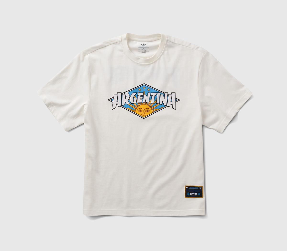 Adidas X Thrasher Argentina Tee Shirt Afa   White in Men's Size L, Offspring