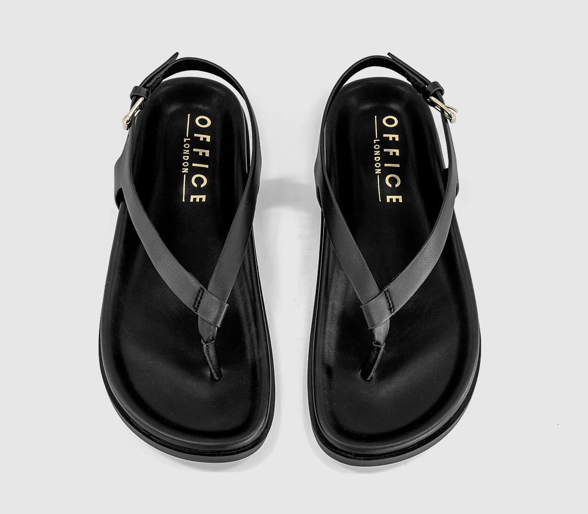 OFFICESabrina Slingback Toepost Footbed SandalsBlack