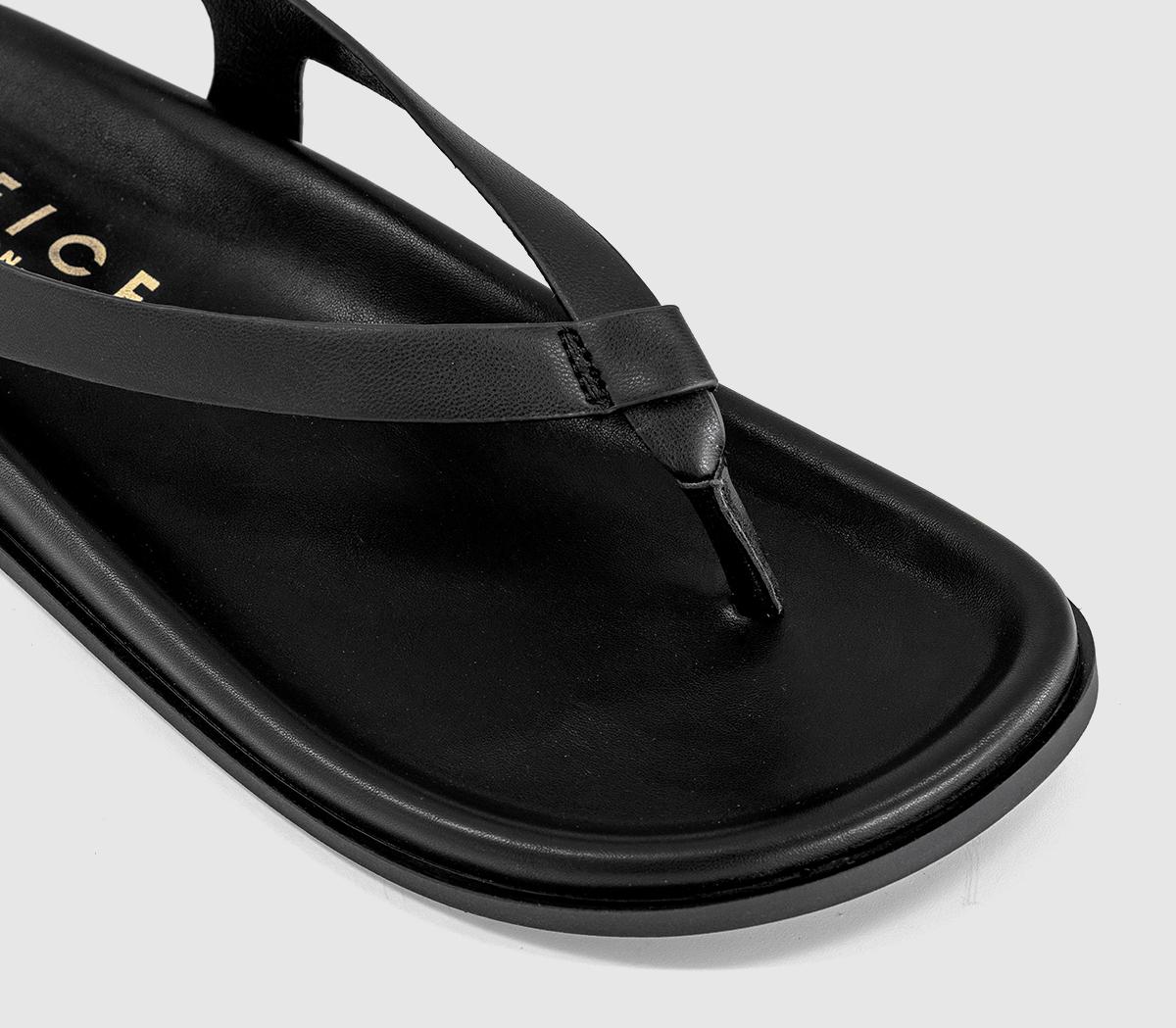 OFFICESabrina Slingback Toepost Footbed SandalsBlack